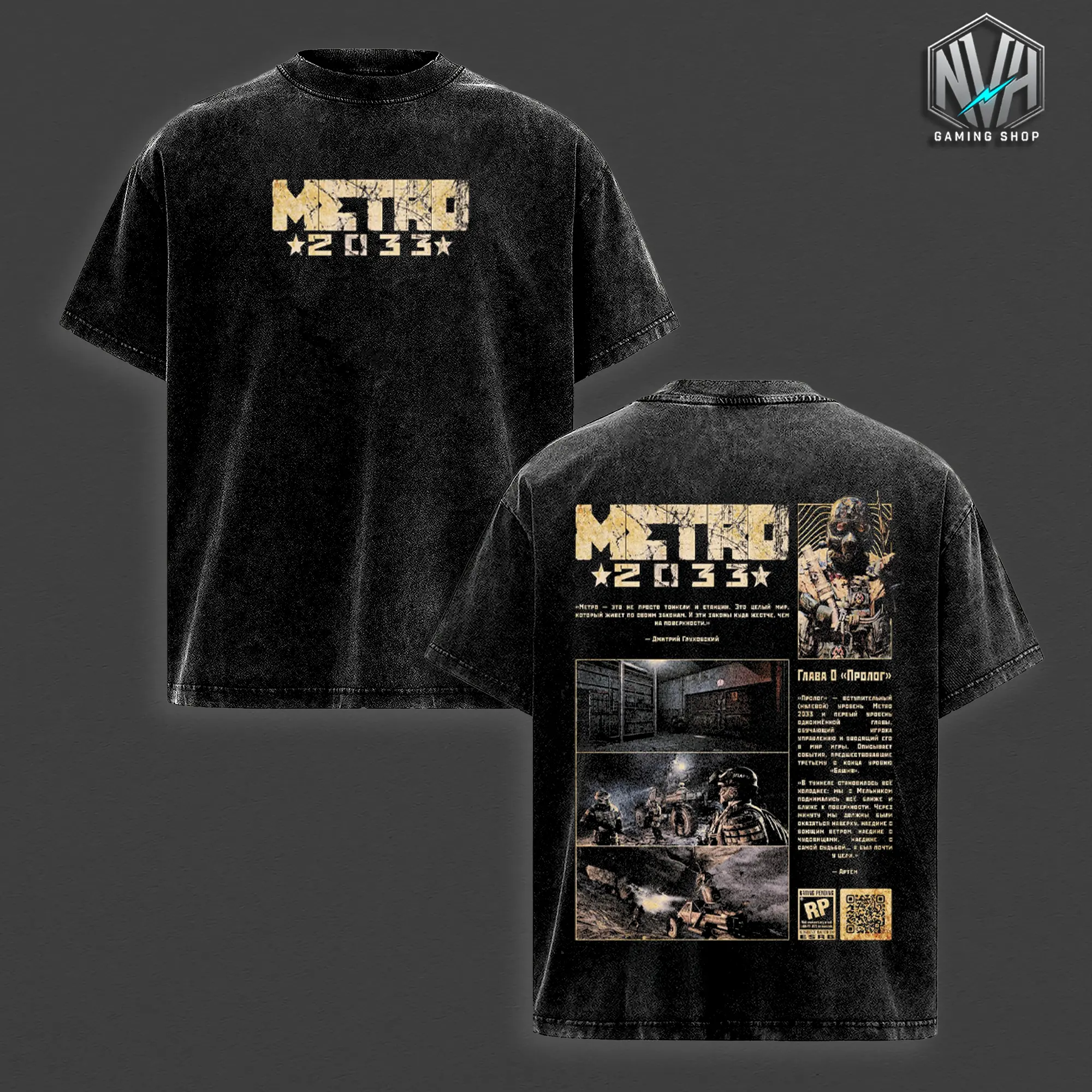 Metro 2033 Artyom Graphic Tees, 4A Games Deep Silver Post-Apocalyptic First Person Shooter FPS Survival Horror Video Game Streetwear Apparel, Casual Streetwear Apparel, Soft Unisex Top, Y2k Casual Fashion, Top Men's and Women's Clothing