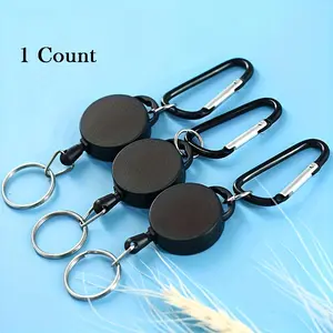 Metal Anti-theft Easy-to-pull Elastic Lightweight Keychain (1/2/3 Counts), Portable Anti-lost Buckle Rope, Sporty Retractable Key Ring, ID Card Holder Keychain