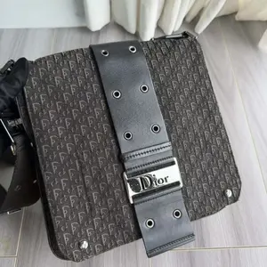 Pre-owned Dior Canvas Shoulder Bags Black Coated Monogram Crossbody Bag