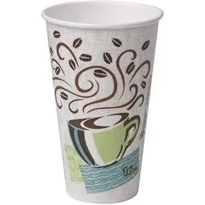Dixie Perfectouch Insulated Paper Hot Cup 75 Count 16oz Coffee Haze Design, Unique Insulation with No Polystyrene Foam