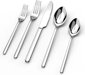 20PCS Silverware Set for 4, Stainless Steel Flatware Cutlery Set, Fork Spoon Knife Set for Home Dining, Silver