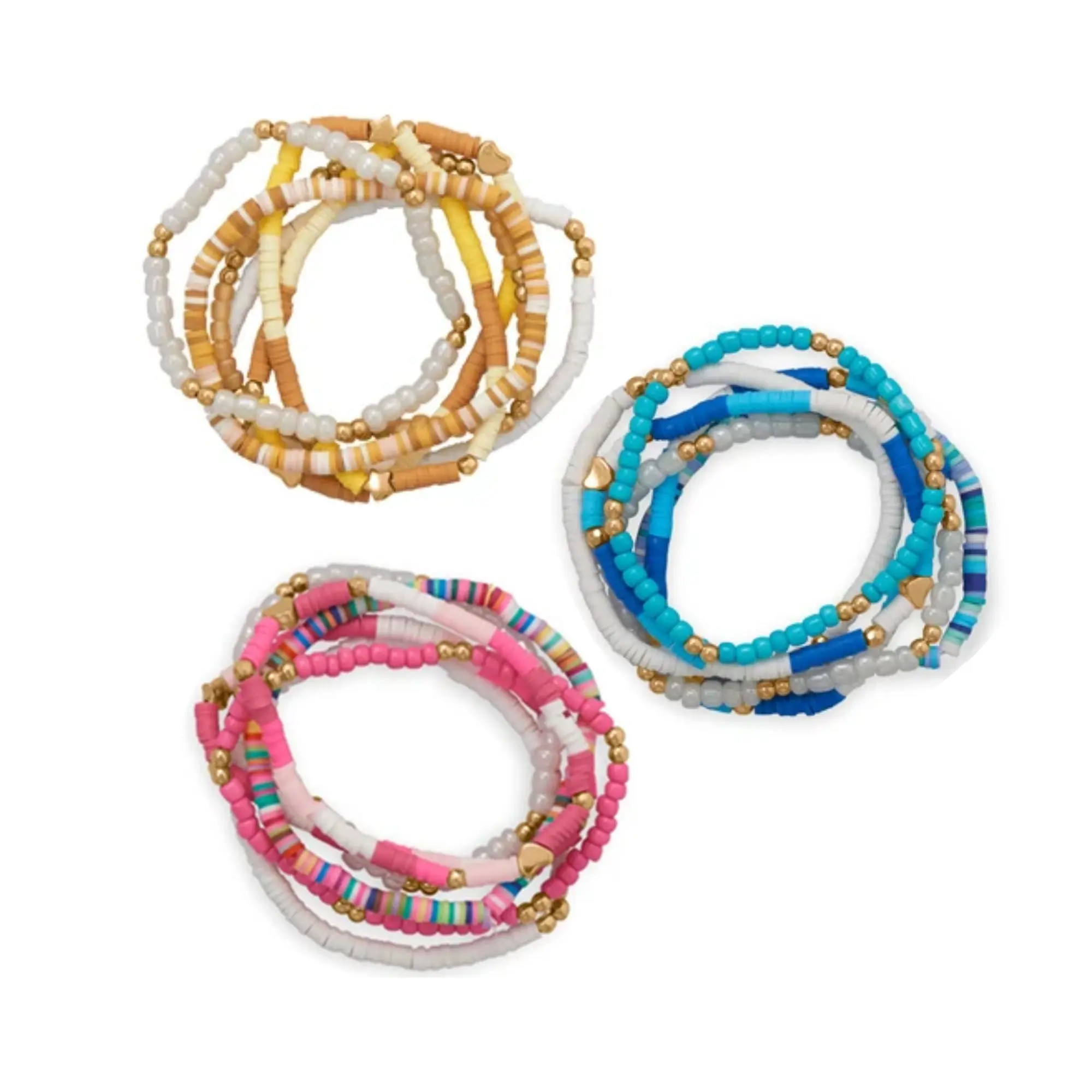Friendship Bracelets / Heishi Surfer Beads - Set of 6