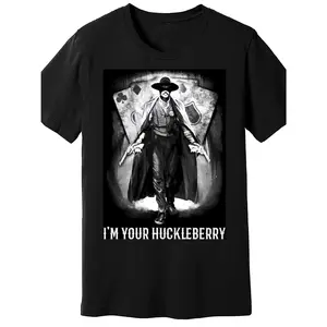 Doc Holliday Huckleberry Tombstone Essential T-Shirt | I'm Your Huckleberry 907896 Funny Men'S Short Sleeve, Black, Crew Neck, All-Season, Slight Stretch Fabric