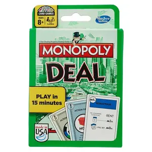 Monopoly Deal Card Game, Quick-Playing Family Game, 2-5 Players, Fun Summer Activities, Vacation Travel Essentials, Ages 8+