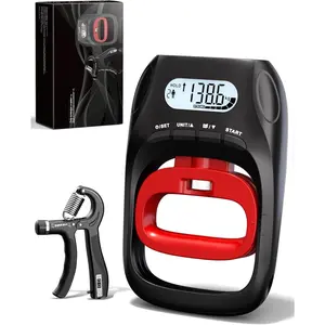 Grip Strength Tester Trainer - Electronic Hand Dynamometer of 400lbs/180kg & Grip strengthener with Adjustable Resistance for Sport