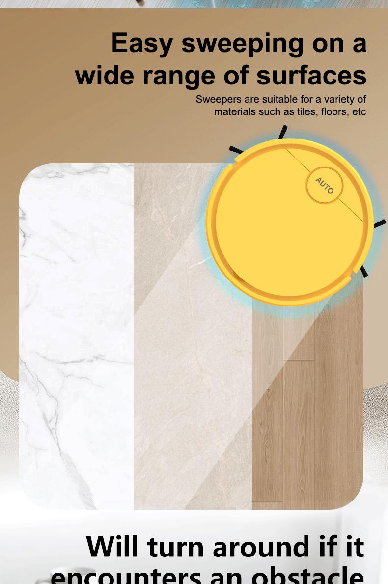 Robot Vacuum Cleaner Sweeping & Wet Mopping Floor Adsorbs Dust Desktop for Carpet, Pet Hair, Hard Floors, Home Cleaning