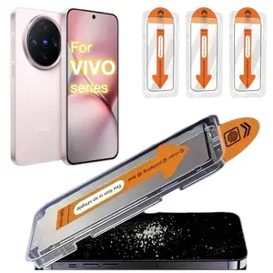 3Pcs For VIVO Y300t Y200t Y97 X200 X100S X70 X60 X50 S30 Pro Mini S20 S19 S16E S15E S12 S10 S9 S7T S7 S7E S6 V300 V100T  Series Screen Protector Kit, 3pcs Tempered Glass, Ultra HD 9h Hardness, Bubble-Free Easy Install, Auto Alignment Technology