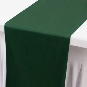 Scuba Polyester Table Runner 12"x108" Hunter Emerald Green - Wrinkle-Free Table Linen