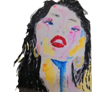 Devil Is Fine Sticker - Colorful Artistic Design with Bold Red Lips and Expressive Eyes