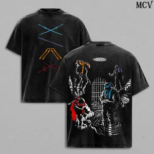 Teenage Mutant Ninja Turtles Retro Vintage Limited Edition Raven Wash Tee Menswear Clothes 100% Premium Cotton Soft Top Classic Apparel