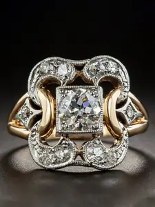 1 PC Luxury Cubic Zirconia Ring For Women For Wedding Engagement Party Jewelry Valentine's Day Gift Artificial Zircon Rings