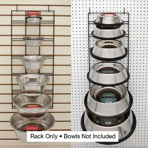 212 MAIN Pet Bowl Display Rack - Non-Skid, Wall-Mountable, Durable Metal Wire Organiser