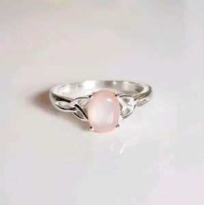 Sterling Silver 925 Pink Mother of Pearl Ring