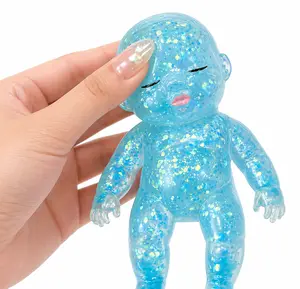 Mega Glitter Squishy Baby Toy, Slow Rising Squeeze Stress Relief Toy, Soft Stretchy Sensory Fidget for Kids & Adults, Cute Collectible Squishies for Easter, Christmas, Birthday Gifts