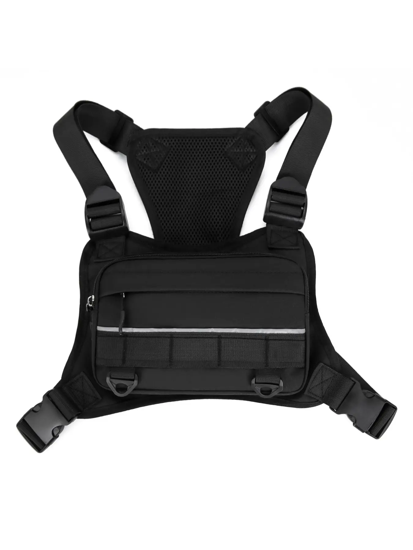 Functional Chest Bag Tactical Vest, Outdoor Cycling Crossbody Bag, Men's Commuter Workwear Bag, Reflective Multi-Compartment Shoulder Bag, Protective Gear, Tactical Equipment