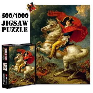 1pc 1000 piece adult puzzle 70x50cm Rider on White Horse with Red Cape500 pieces of paper jigsaw puzzle, suitable for adults and families, large-scale DIY puzzle interactive toy games, birthday ho