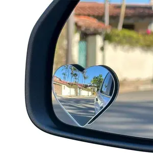 Heart-Shaped Blind Spot Mirrors, Car Side Mirror, Car HD Glass Framless Design, 360 Degree Wide Angle View, Enhance Safety & Visibility