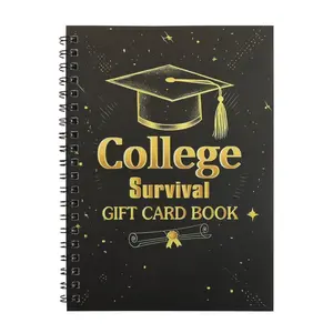 College Survival Gift Card Organizer Notebook, Graduation Season Gift, Coil Binding, Perfect for University Students, Practical and Stylish