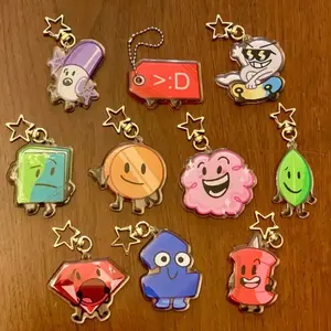 BFDI Keychains, Marker, Pricetag, Nine, Book, Coiny, Puffball, (Evil) Leafy, Ruby, One, Pin Acrylic Keychains, Cute, Durable, And Perfect For Bags, Keys, Or Gifts. Great For Daily Use Or As Thoughtful Little Gifts For Your Friends And Yourself.