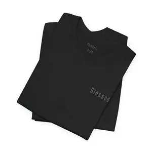 BLESSED Shirt Christian Minimalist Tee, Numbers 6:24 Shirt, Faith Shirt, Bible Verse Tee, Bella Canvas 3001, Christian Gift for Women Men