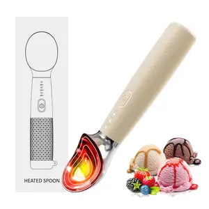 Portable USB Rechargeable Automatic Electric Ice Cream Spoon, Heated Function, Easy Scoop Hard Ice Cream, Travel Friendly