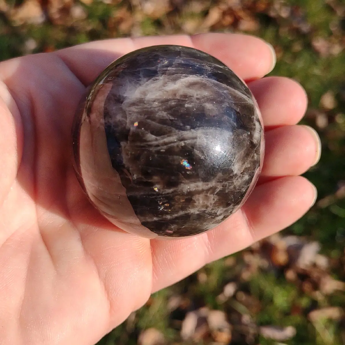 Black Moonstone Crystal Sphere