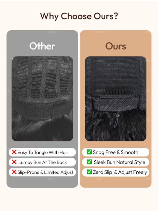 Unice Glueless No Slipping Water Wave Lace Headband Wigs with Drawstring All-Day Security Put On and Go Human Hair Wigs Beginners Friendly