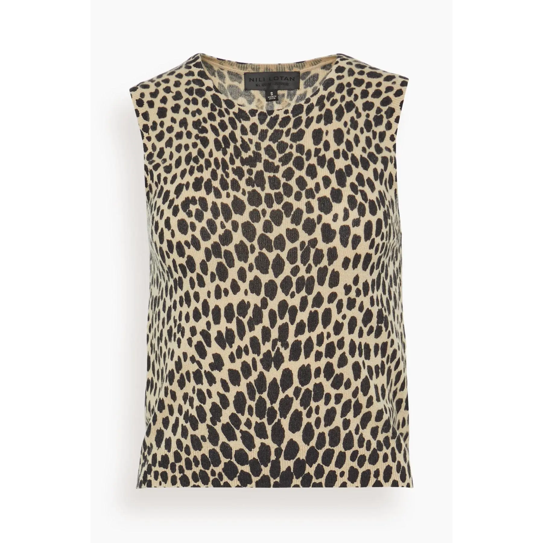 Nessa Sweater Tank in Taupe/Black Cheetah