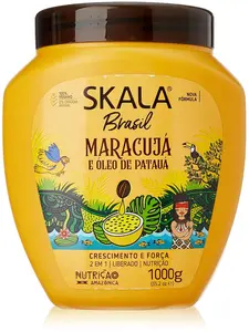 New SKALA Brasil Creme de Tratamento 2 em 1 Maracuja e Oleo De Pataua 1 Kg - Passion Fruit & Pataua Oil 2 in 1 Treatment Cream 35.27 Oz