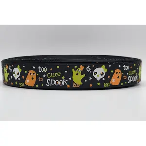 Halloween - Too Cute To Spook - Black Grosgrain Ribbon 1" Width - By the yard