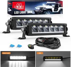 Nilight 9Inch Single Row LED Light Bar 2PCS 30W 3365LM Anti-Glare Spot DRL Offroad Slim Driving Light Bar IP68 w/ 16AWG DT Wiring Kit for Pickup Truck SUV ATV UTV Boat 4x4 Jeep  dealsforyoudays, Work Light, Off Road Lights