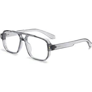 Blue Light Blocking Glasses for Women Men 70s Retro Square Aviator Eyeglasses Rectangle Computer Eyewear