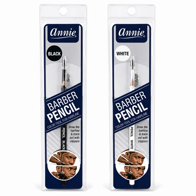 Annie Barber Pencil - White and Black - Color Tool for Hairline - Draw the Hairline & Trace out with Clippers - Price 7.99
