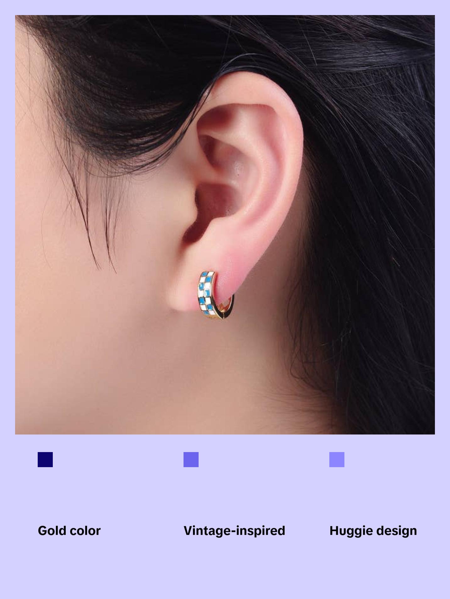 Checker Hoops Earrings