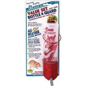Oasis All-Weather Bottle for Small Animals White, Red 8 oz