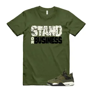 4 Olive Craft Medium Black T Shirt Match SOB, AJ 4 Craft Olive Shirt, 100% Cotton, Classic Fit, Comfortable Short Sleeve Tee, Designer Men's Clothes