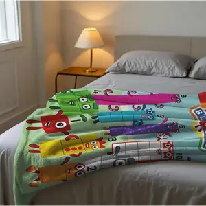 1pc Numberblocks TV Show Blanket with Number Characters 0-10 blanket| Suitable for beds and sofas can also be given as a gift