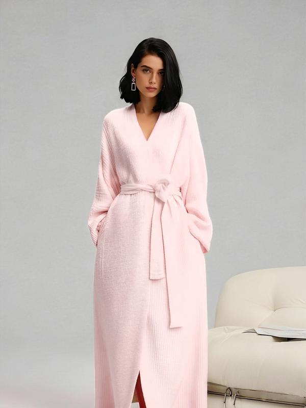 【COZY Soft Plush Feel】Women's Double-Sided Fleece Robe｜Thickened Long Plush Loungewear｜Warm Flannel Pajamas for Fall & Winter｜Soft, Cozy, and Wearable Indoors & Outdoors