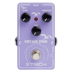 STRICH VINTAGE ECHO Delay Guitar Pedal, Analog Delay Guitar Effect Pedal Vintage, True Bypass for Electric Guitar, Purple