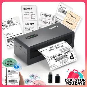 Multi-Purpose 4x6 Bluetooth Thermal Printer - Wireless Shipping Label Maker & DIY Sticker Printer for Home Organization, Small Business Branding & Packaging Supplies，Compatible with Android, iPhone, Windows & Mac
