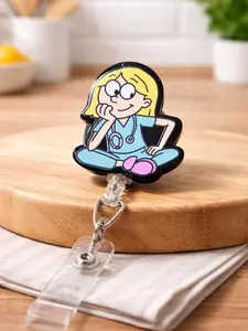 nurse girl, badge reel, rn, lpn, cna, healthcare