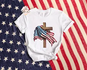 Cross USA Flag Shirt: Christian 4th of July Gift