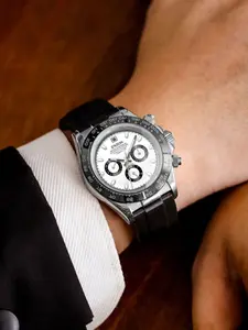 New High-End Business Men's Watch with Analog Dial, Round Multi-Function, Waterproof Silicone Band, Stylish, Casual, Minimalist in European Style, Ideal Gift Choice, Water resistant watch, Casual Trendy Wristwatch, Modern Fashionable Wristwatch