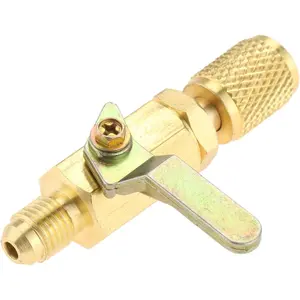 Conditioner Ball Valve 1/4" Adapter, Straight Valve for Automotive Service Tools, Fits for R22 R12 Refrigerant