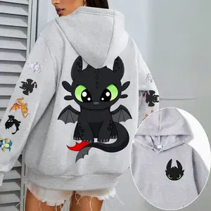 Toothless Women Hoodie Cartoon Anime Spring Autumn Men Oversized Sweatshirt 2026 New Fashion Korean Style Couple Pullover Tops