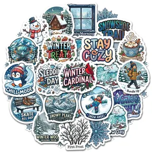 Winter Stickers Pack 18 Pieces - Cozy Snowflake Designs for Seasonal Decor & Fun Winter Treats