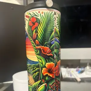 Nicaragua 20oz Tumbler - Colorful Design with Floral and Leaf Patterns - Ideal for Beverages - Drinkware, Bottle