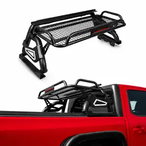 MONOKING Universal Adjustable Roll Bar - Chase Quality Rack Sport Bar with Cargo Basket, Included Brake Light for Mid-Size/Full-Size Trucks (F150 F250 F350 Raptor Lightning, Silverado, GMC Sierra, Ram 1500 2500 3500, Tundra, Titan), Automotive, Car
