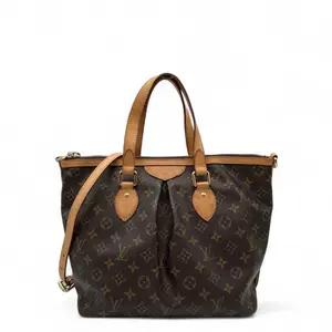 Pre-owned Louis Vuitton Leather tote bags Palermo PM Monogram Brown (jz1028m0)