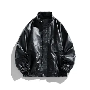 High-Quality Unisex Fashion PU Leather Jacket, Windproof Waterproof Warm Racing Style, Streetwear Patchwork Design, Perfect Gift Idea